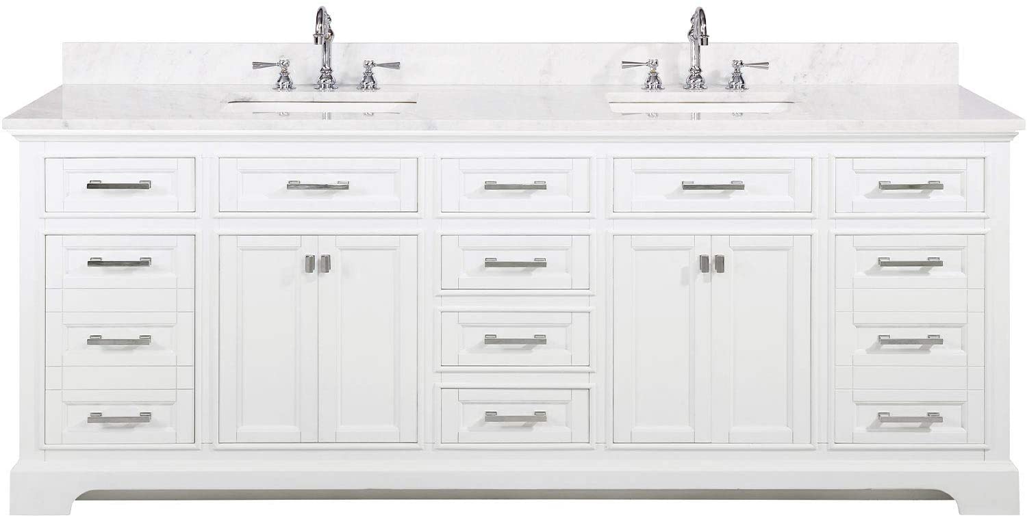 Milano 84" Double Vanity in White