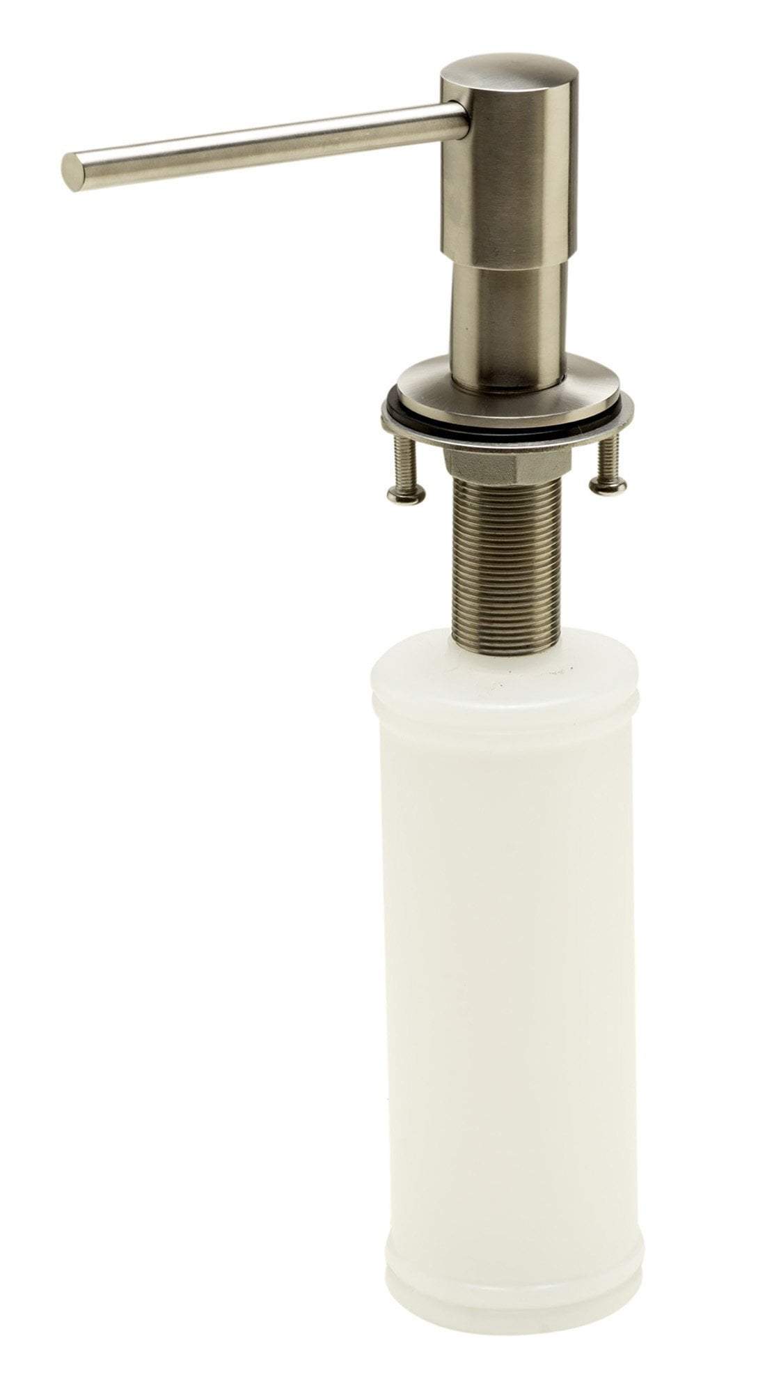 Modern Round Brushed Stainless Steel Soap Dispenser