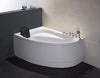 5&#39; Single Person Corner White Acrylic Whirlpool Bath Tub - Drain on Right