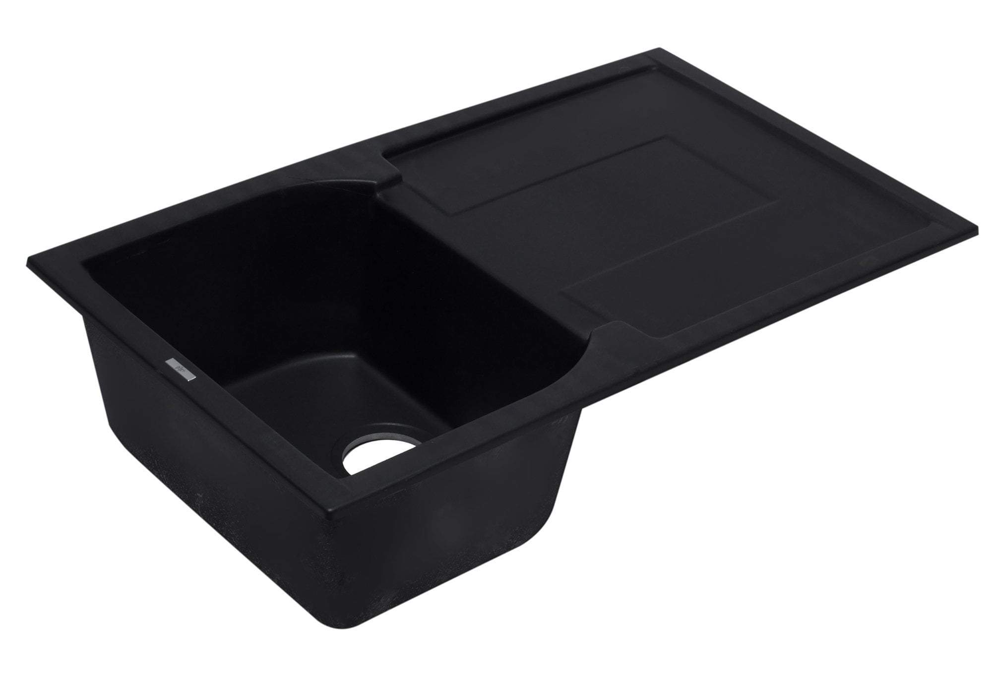 ALFI Black 46 Double Bowl Granite Composite Kitchen Sink with