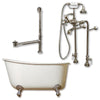 Cast Iron Swedish Slipper Tub 58&quot; Shower Package