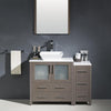 fresca torino 42 gray oak modern bathroom vanity w side cabinet vessel sink fvn62 3012go vsl