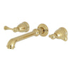 Kingston Brass English Country Wall-Mount Bathroom Faucet Polished Brass