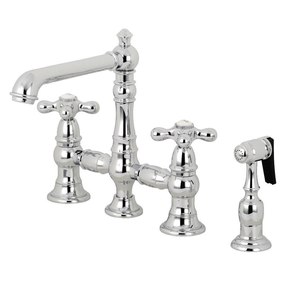 Kingston Brass English Country Bridge Kitchen Faucet Polished Chrome