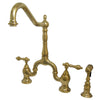 Kingston Brass English Country Bridge Kitchen Faucet Polished Brass