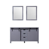 60&quot; Dark Grey Double Vanity, no Top and 24&quot; Mirrors