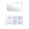 60&quot; White Double Vanity, no Top and 58&quot; Mirror