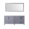 72&quot; Dark Grey Double Vanity, no Top and 70&quot; Mirror