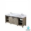 80&quot; Ash Grey Double Vanity, White Quartz Top, Square Sinks, no Mirror