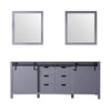 80&quot; Dark Grey Double Vanity, no Top and 30&quot; Mirrors