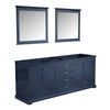 80&quot; Navy Blue Double Vanity, no Top and 30&quot; Mirrors