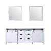 80&quot; White Double Vanity, no Top and 30&quot; Mirrors