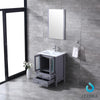 24&quot; Dark Grey Single Vanity, Integrated Top, Integrated Square Sink, 22&quot; Mirror