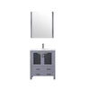 30&quot; Dark Grey Single Vanity, Integrated Top, Integrated Square Sink, 28&quot; Mirror