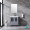 30&quot; Dark Grey Single Vanity, Integrated Top, Integrated Square Sink, 28&quot; Mirror