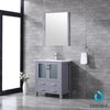 30&quot; Dark Grey Single Vanity, Integrated Top, Integrated Square Sink, 28&quot; Mirror