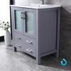 30&quot; Dark Grey Single Vanity, Integrated Top, Integrated Square Sink, 28&quot; Mirror