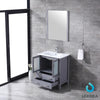 30&quot; Dark Grey Single Vanity, Integrated Top, Integrated Square Sink, 28&quot; Mirror