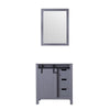 30&quot; Dark Grey Single Vanity, no Top and 28&quot; Mirror