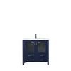 36&quot; Navy Blue Single Vanity, Integrated Top, Integrated Square Sink, no Mirror