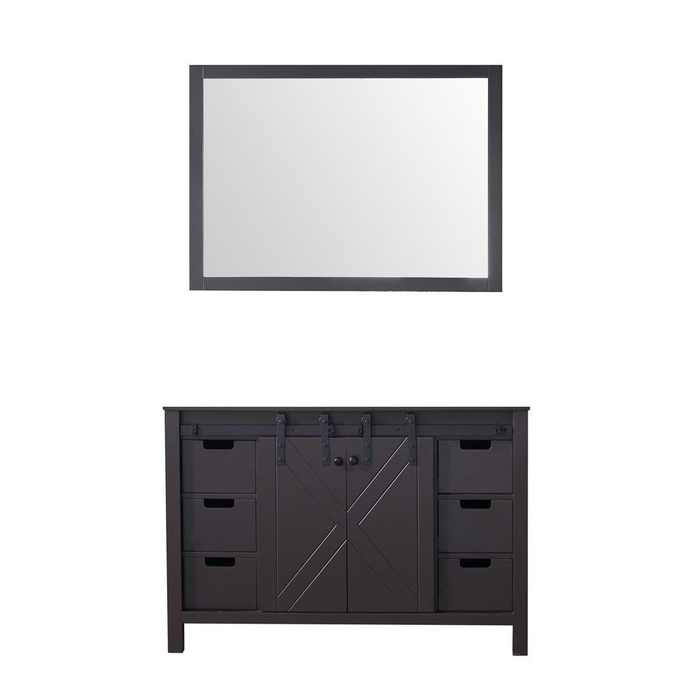 48" Brown Single Vanity, no Top and 44" Mirror