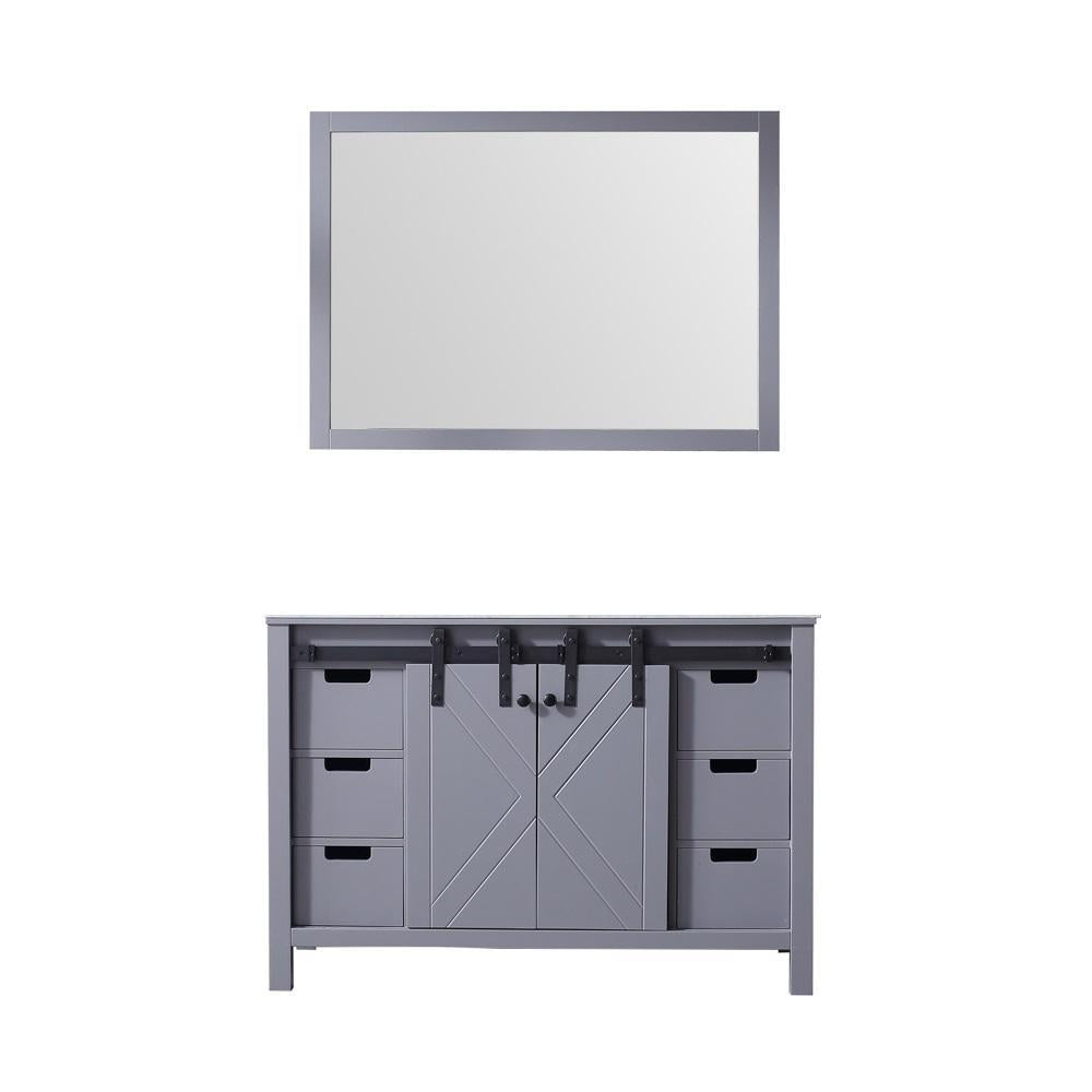 48" Dark Grey Single Vanity, no Top and 44" Mirror