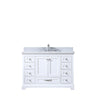 48&quot; White Single Vanity, White Carrara Marble Top, Square Sink, no Mirror